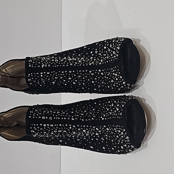 INC Black Suede with Rhinestone Booties Size 10 - Picture 9 of 15